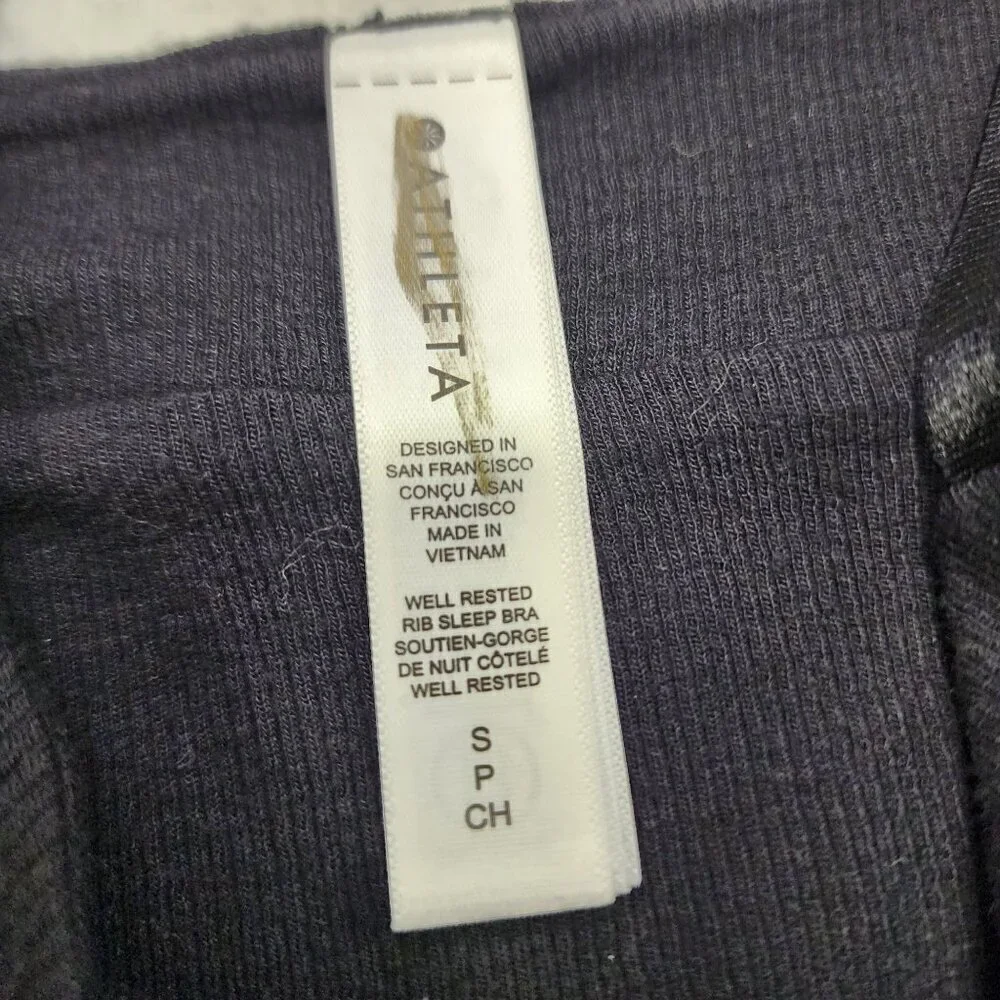 Athleta Well Rested Rib Sleep Bra Black Small - Picture 5 of 5